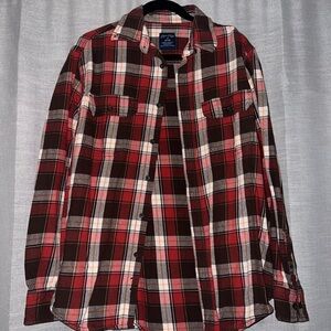 Faded Glory Men's Plaid Shirt in Red and Brown